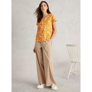 White Stuff Nelly Notch Neck Short Sleeve Tee